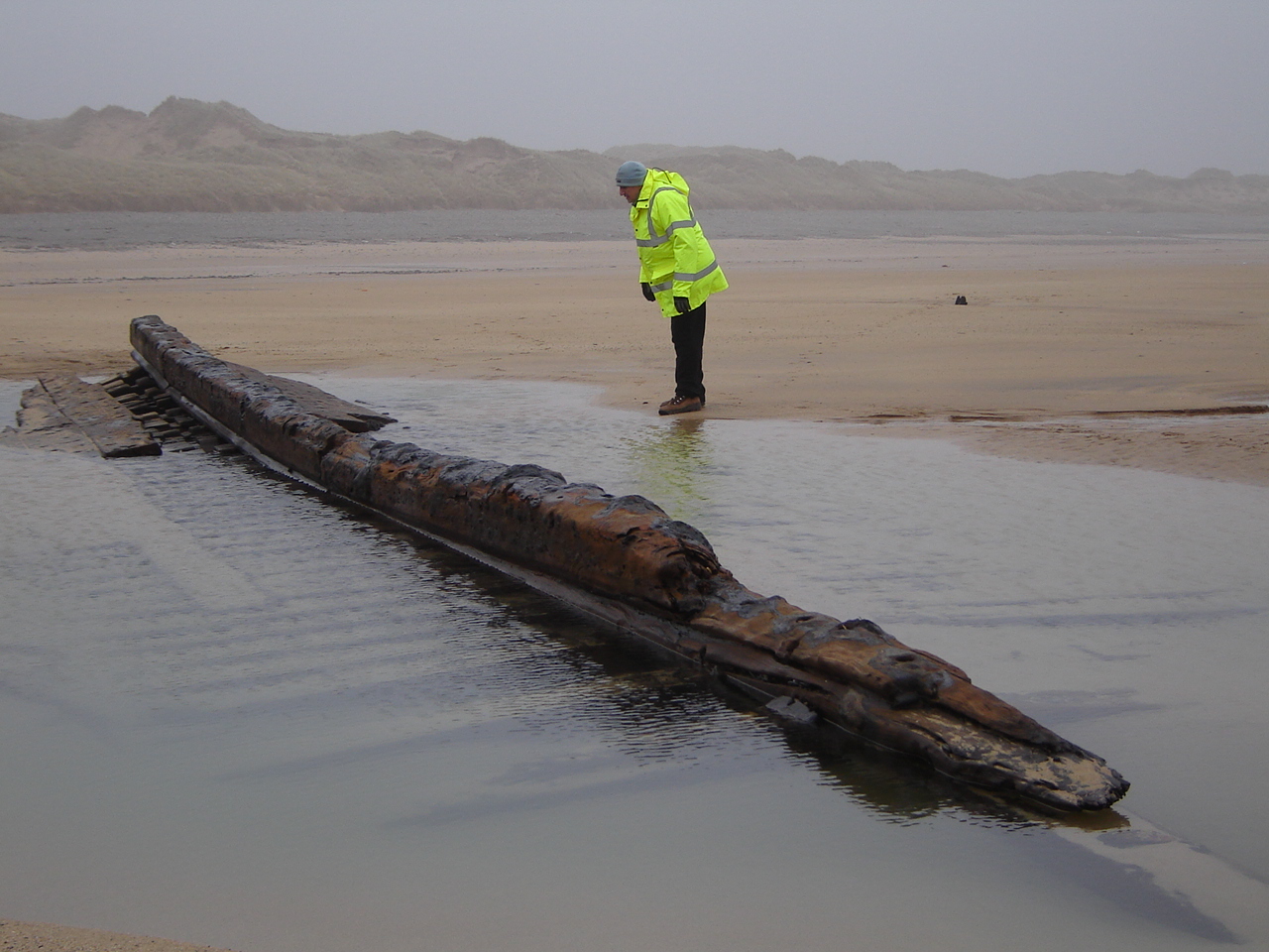 The Freshwater West Beach Wreck Viewed from Seaward